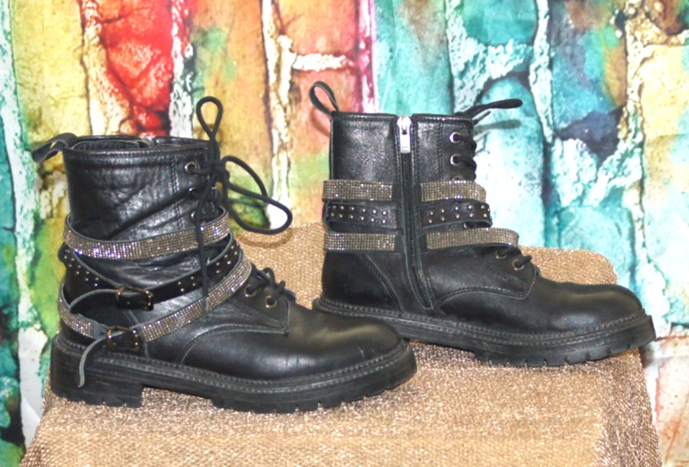 Steve Madden Captian Black Combat Boots size 7.5